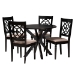 Baxton Studio Sadie Modern Beige Fabric and Espresso Brown Finished Wood 5-Piece Dining Set