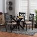 Baxton Studio Sadie Modern Beige Fabric and Espresso Brown Finished Wood 5-Piece Dining Set - BSOSadie-Sand/Dark Brown-5PC Dining Set