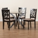 Baxton Studio Sadie Modern Beige Fabric and Espresso Brown Finished Wood 5-Piece Dining Set - BSOSadie-Sand/Dark Brown-5PC Dining Set