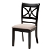 Baxton Studio Brooke Modern Beige Fabric and Dark Brown Finished Wood 5-Piece Dining Set - BSORosie-Sand/Dark Brown-5PC Dining Set