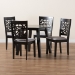 Baxton Studio Aiden Modern Grey Fabric and Dark Brown Finished Wood 5-Piece Dining Set - BSOAiden-Grey/Dark Brown-5PC Dining Set