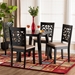 Baxton Studio Aiden Modern Beige Fabric and Dark Brown Finished Wood 5-Piece Dining Set - BSOAlice-Sand/Dark Brown-5PC Dining Set
