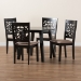 Baxton Studio Aiden Modern Beige Fabric and Dark Brown Finished Wood 5-Piece Dining Set - BSOAlice-Sand/Dark Brown-5PC Dining Set