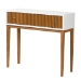 Baxton Studio Odile Mid-Century Modern Two-Tone Natural Brown and White Bayur Wood 1-Drawer Console Table