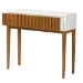 bali & pari Odile Mid-Century Modern Two-Tone Natural Brown and White Bayur Wood 1-Drawer Console Table - BSOOND6-Console