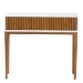bali & pari Odile Mid-Century Modern Two-Tone Natural Brown and White Bayur Wood 1-Drawer Console Table - BSOOND6-Console