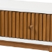 bali & pari Odile Mid-Century Modern Two-Tone Natural Brown and White Bayur Wood 1-Drawer Console Table - BSOOND6-Console