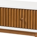 bali & pari Odile Mid-Century Modern Two-Tone Natural Brown and White Bayur Wood 1-Drawer Console Table - BSOOND6-Console
