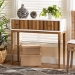 bali & pari Odile Mid-Century Modern Two-Tone Natural Brown and White Bayur Wood 1-Drawer Console Table - BSOOND6-Console