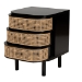 bali & pari Nabila Modern Bohemian Black Bayur Wood and Natural Rattan 3-Drawer End Table Nightstand - BSOCMO4-End Table
