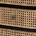 bali & pari Nabila Modern Bohemian Black Bayur Wood and Natural Rattan 3-Drawer End Table Nightstand - BSOCMO4-End Table