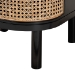 bali & pari Nabila Modern Bohemian Black Bayur Wood and Natural Rattan 3-Drawer End Table Nightstand - BSOCMO4-End Table
