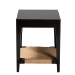 bali & pari Freya Modern Bohemian Black Finished Bayur Wood End Table - BSOFIB1-End Table