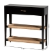 bali & pari Freya Modern Bohemian Black Finished Bayur Wood 1-Drawer Console Table - BSOFIB3-Console
