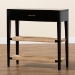 bali & pari Freya Modern Bohemian Black Finished Bayur Wood 1-Drawer Console Table - BSOFIB3-Console
