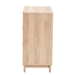 Baxton Studio Elsbeth Japandi Oak Brown Finished Wood and Natural Rattan 3-Drawer Storage Cabinet - BSOLC22040703-Rattan-3DW Cabinet