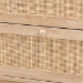 Baxton Studio Elsbeth Japandi Oak Brown Finished Wood and Natural Rattan 3-Drawer Storage Cabinet - BSOLC22040703-Rattan-3DW Cabinet