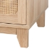 Baxton Studio Elsbeth Japandi Oak Brown Finished Wood and Natural Rattan 3-Drawer Storage Cabinet - BSOLC22040703-Rattan-3DW Cabinet