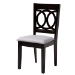 Baxton Studio Louisa Modern Grey Fabric and Dark Brown Finished Wood 5-Piece Dining Set - BSOLouisa-Grey/Dark Brown-5PC Dining Set
