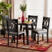 Baxton Studio Louisa Modern Grey Fabric and Dark Brown Finished Wood 5-Piece Dining Set - BSOLouisa-Grey/Dark Brown-5PC Dining Set