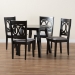 Baxton Studio Louisa Modern Grey Fabric and Dark Brown Finished Wood 5-Piece Dining Set - BSOLouisa-Grey/Dark Brown-5PC Dining Set