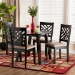 Baxton Studio Ellie Modern Beige Fabric and Dark Brown Finished Wood 5-Piece Dining Set - BSOEllie-Sand/Dark Brown-5PC Dining Set