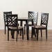 Baxton Studio Ellie Modern Beige Fabric and Dark Brown Finished Wood 5-Piece Dining Set - BSOEllie-Sand/Dark Brown-5PC Dining Set