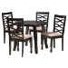 Baxton Studio Ruby Modern Beige Fabric and Dark Brown Finished Wood 5-Piece Dining Set