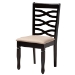 Baxton Studio Ruby Modern Beige Fabric and Dark Brown Finished Wood 5-Piece Dining Set - BSORuby-Sand/Dark Brown-5PC Dining Set