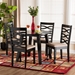 Baxton Studio Ruby Modern Beige Fabric and Dark Brown Finished Wood 5-Piece Dining Set - BSORuby-Sand/Dark Brown-5PC Dining Set