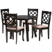Baxton Studio Lexi Modern Beige Fabric and Dark Brown Finished Wood 5-Piece Dining Set