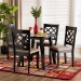 Baxton Studio Lexi Modern Beige Fabric and Dark Brown Finished Wood 5-Piece Dining Set - BSOLexi-Sand/Dark Brown-5PC Dining Set