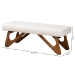 Baxton Studio Rika Japandi Cream Boucle Fabric and Walnut Brown Finished Wood Bench - BSOBBT5367-Cream/Walnut-Bench