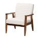 Baxton Studio Stratton Mid-Century Modern Cream Boucle Fabric and Walnut Brown Finished Wood Armchair