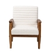 Baxton Studio Stratton Mid-Century Modern Cream Boucle Fabric and Walnut Brown Finished Wood Armchair - BSOBBT8013.16-Maya-Cream/Walnut-CC