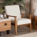 Baxton Studio Stratton Mid-Century Modern Cream Boucle Fabric and Walnut Brown Finished Wood Armchair - BSOBBT8013.16-Maya-Cream/Walnut-CC