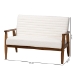 Baxton Studio Stratton Mid-Century Modern Cream Boucle Fabric and Walnut Brown Finished Wood Loveseat - BSOBBT8013.16-Maya-Cream/Walnut-LS
