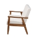 Baxton Studio Stratton Mid-Century Modern Cream Boucle Fabric and Walnut Brown Finished Wood Loveseat - BSOBBT8013.16-Maya-Cream/Walnut-LS