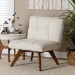 Baxton Studio Darielle Japandi Cream Boucle Fabric and Walnut Brown Finished Rubberwood Accent Chair - BSOBBT5453-Maya-Cream/Walnut-CC