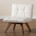Baxton Studio Darielle Japandi Cream Boucle Fabric and Walnut Brown Finished Rubberwood Accent Chair - BSOBBT5453-Maya-Cream/Walnut-CC