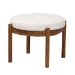 Baxton Studio Iliana Japandi Cream Boucle Fabric and Walnut Brown Finished Rubberwood Ottoman Footstool