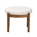 Baxton Studio Iliana Japandi Cream Boucle Fabric and Walnut Brown Finished Rubberwood Ottoman Footstool - BSOBBT5454-Maya-Cream/Walnut-Stool