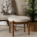 Baxton Studio Iliana Japandi Cream Boucle Fabric and Walnut Brown Finished Rubberwood Ottoman Footstool - BSOBBT5454-Maya-Cream/Walnut-Stool