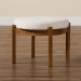 Baxton Studio Iliana Japandi Cream Boucle Fabric and Walnut Brown Finished Rubberwood Ottoman Footstool - BSOBBT5454-Maya-Cream/Walnut-Stool