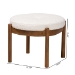 Baxton Studio Iliana Japandi Cream Boucle Fabric and Walnut Brown Finished Rubberwood Ottoman Footstool - BSOBBT5454-Maya-Cream/Walnut-Stool