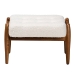 Baxton Studio Jeanine Japandi Cream Boucle Fabric and Walnut Brown Finished Rubberwood Ottoman Footstool - BSOBBT5455-Maya-Cream/Walnut-Stool