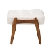 Baxton Studio Jeanine Japandi Cream Boucle Fabric and Walnut Brown Finished Rubberwood Ottoman Footstool - BSOBBT5455-Maya-Cream/Walnut-Stool