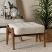 Baxton Studio Jeanine Japandi Cream Boucle Fabric and Walnut Brown Finished Rubberwood Ottoman Footstool - BSOBBT5455-Maya-Cream/Walnut-Stool