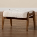 Baxton Studio Jeanine Japandi Cream Boucle Fabric and Walnut Brown Finished Rubberwood Ottoman Footstool - BSOBBT5455-Maya-Cream/Walnut-Stool