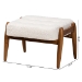 Baxton Studio Jeanine Japandi Cream Boucle Fabric and Walnut Brown Finished Rubberwood Ottoman Footstool - BSOBBT5455-Maya-Cream/Walnut-Stool